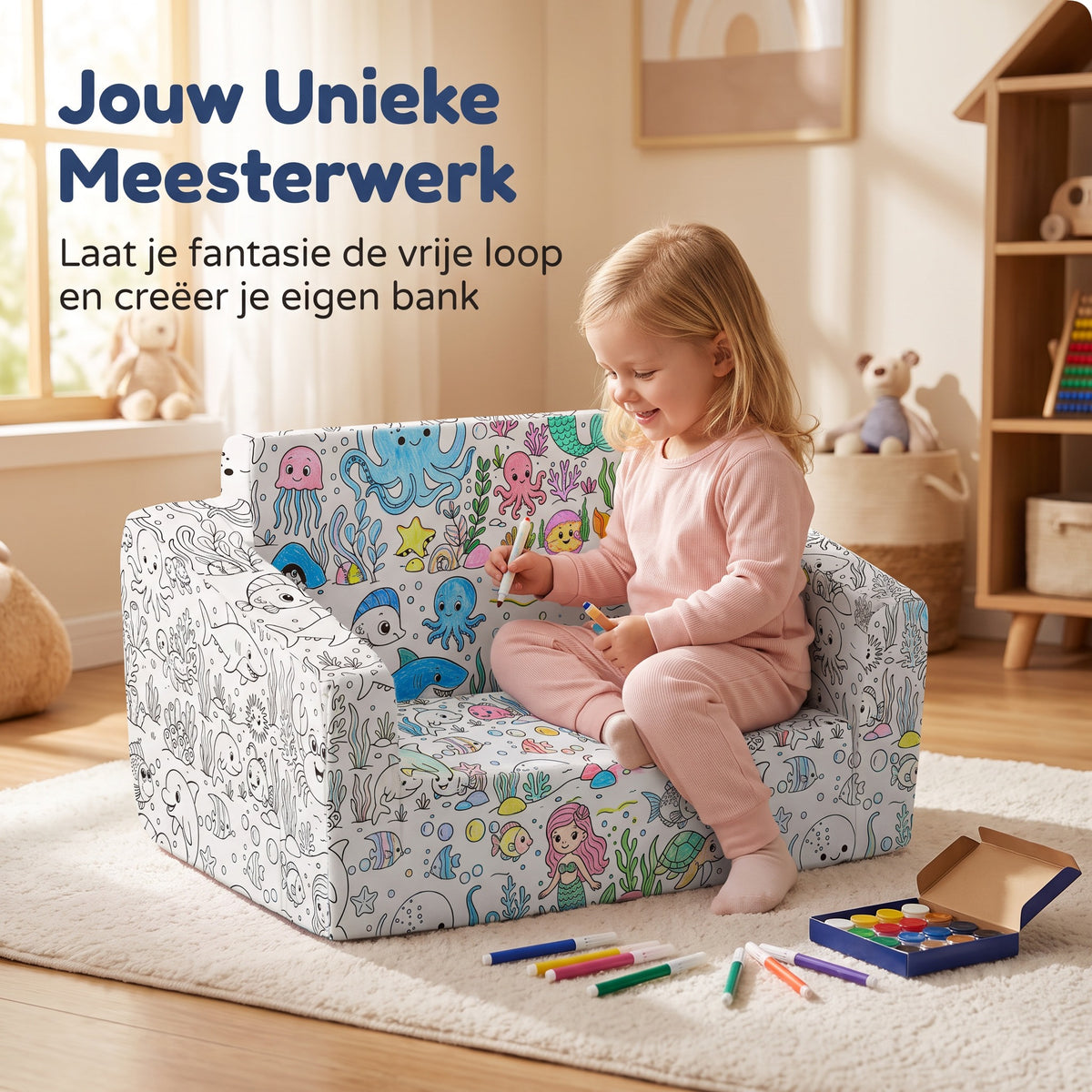 Kinderfauteuil Zelfinkleurbaar Cijfers | Russle