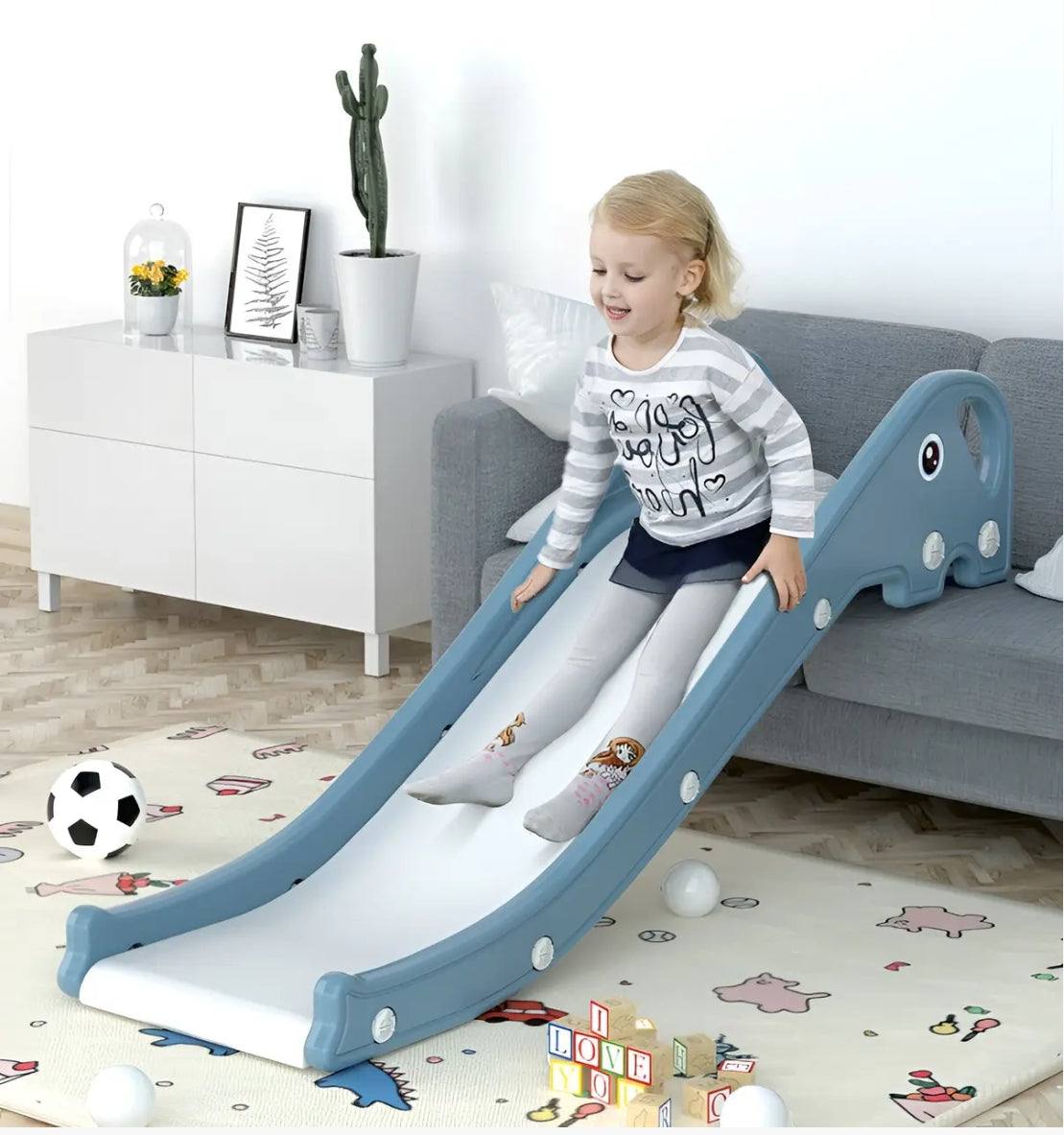 Blauwe Glijbaan Olifant Compact voor peuters, compact en duurzaam kunststof