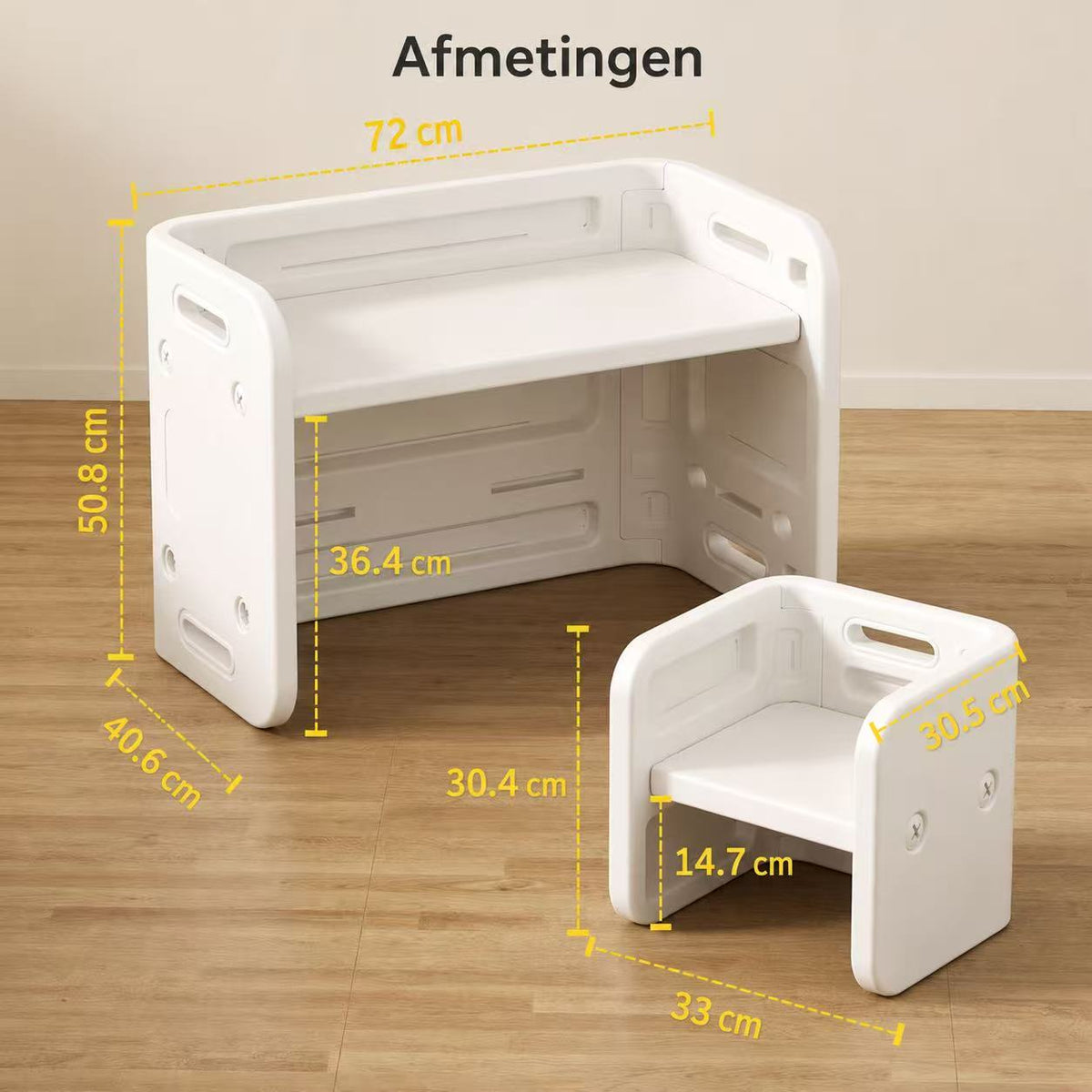 Setje Tafel en Stoelen - Crème | Russle