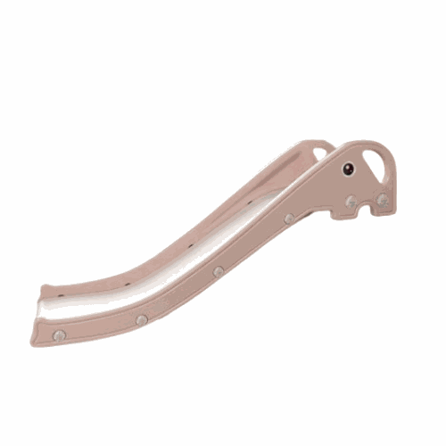 Glijbaan Peuter Compact Olifant - Roze van glad kunststof, met gebogen glijvlak en verhoogde zijkanten.