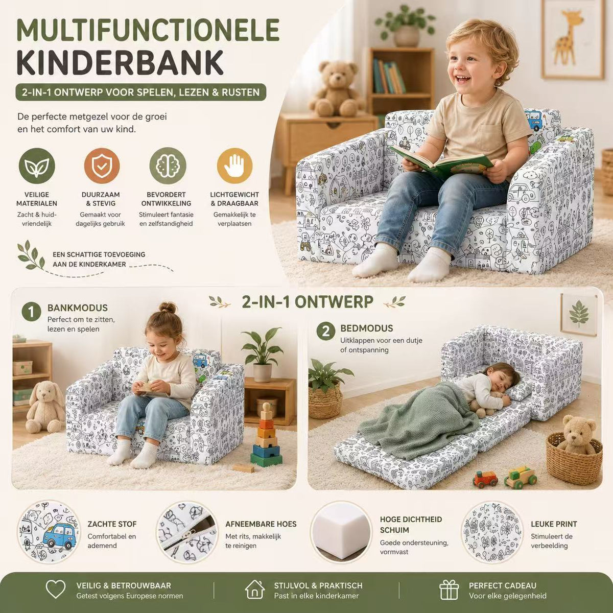 Kinderfauteuil Zelfinkleurbaar Auto | Russle