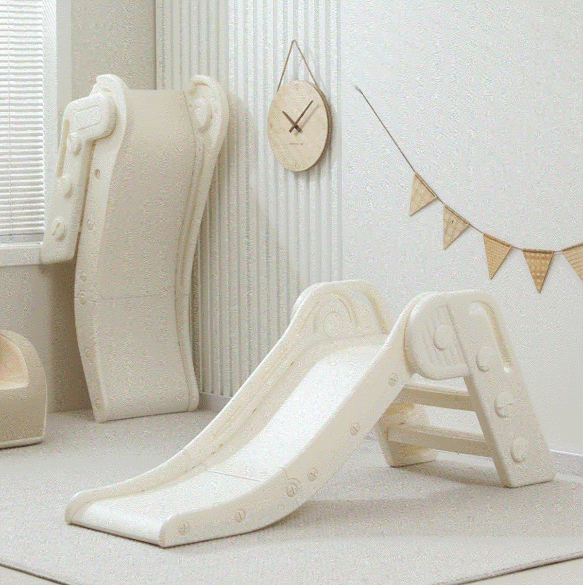 Offwhite inklapbare Glijbaan Peuter Basic voor binnen en buiten spelen