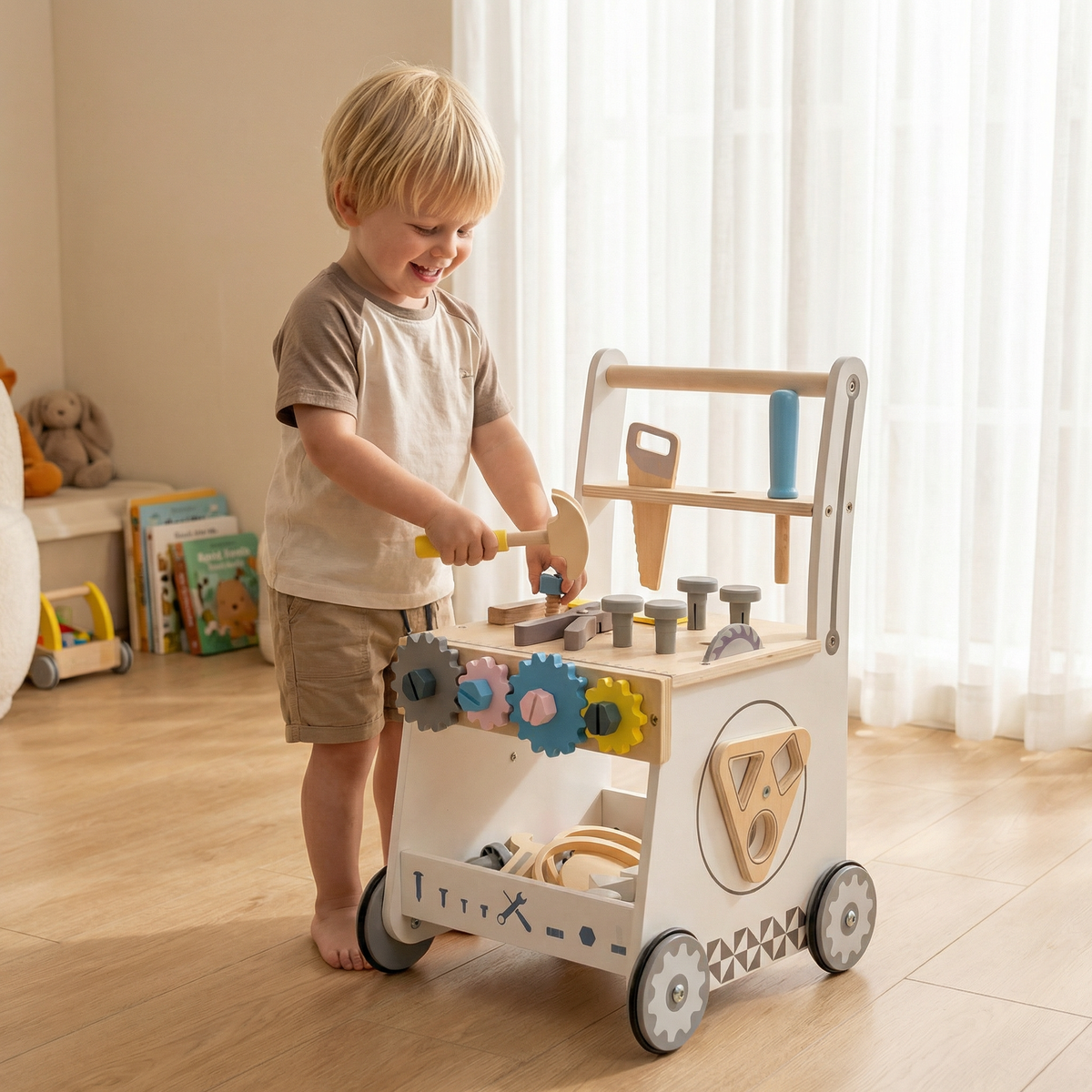 Loopwagen-Trainer Hout met gereedschap | Russle