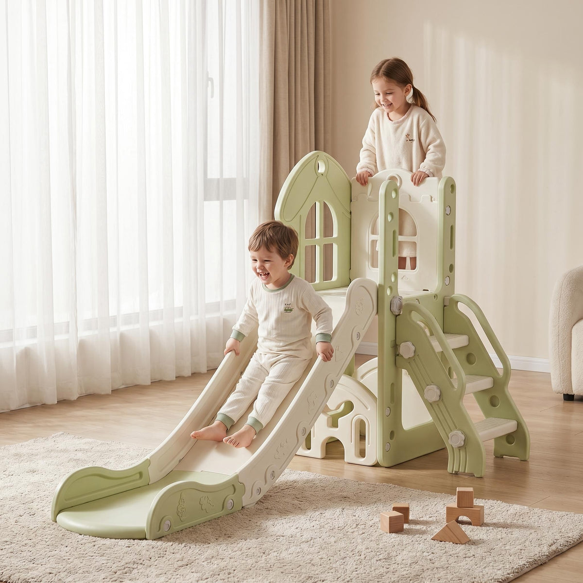 Speeltoestel Toren Natural met Glijbaan - Army | Russle