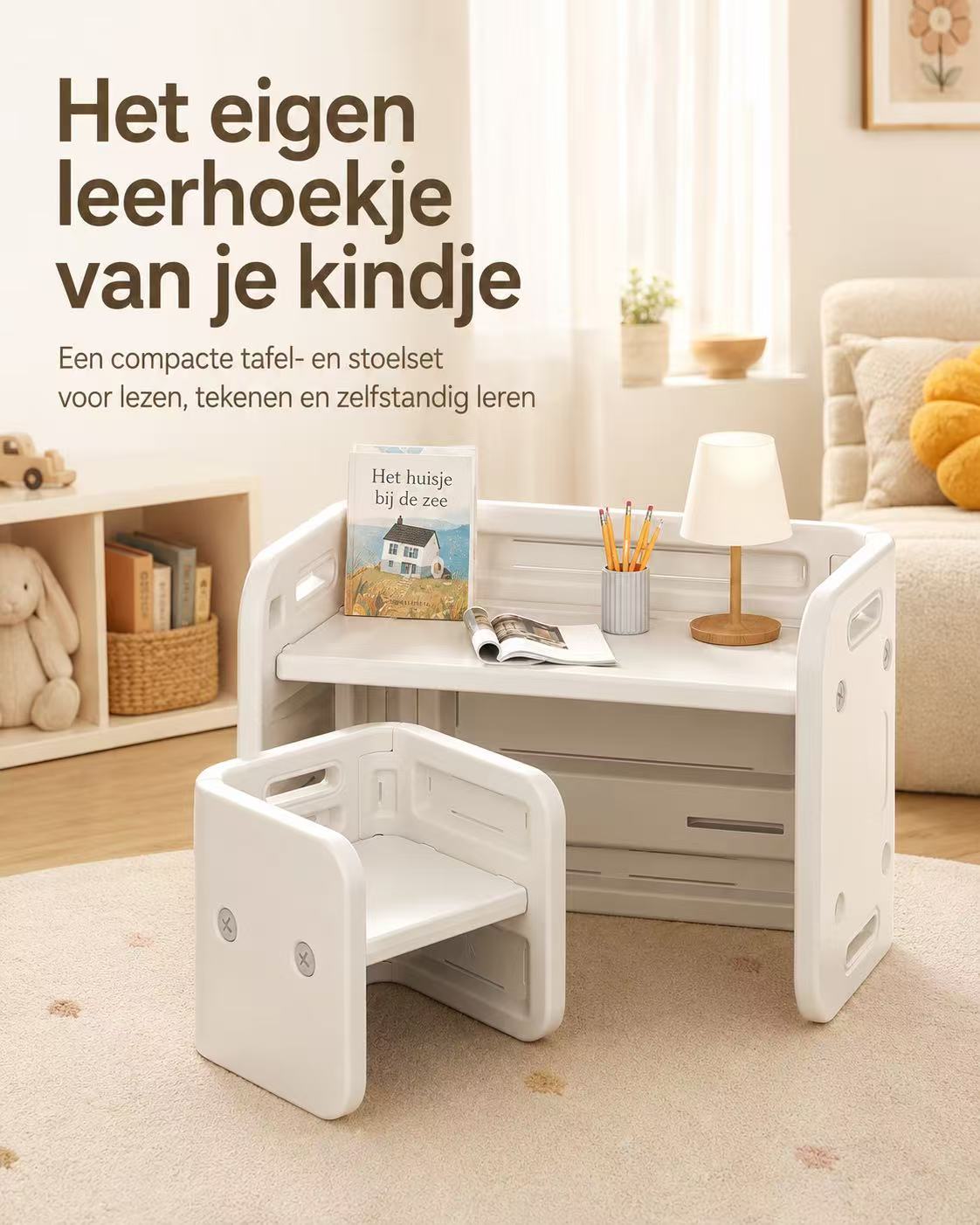 Setje Tafel en Stoelen - Crème | Russle